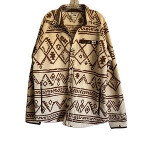 The North Face Gordon Lyons Shacket Jacket Geo Print Cream Brown Mens Size XL